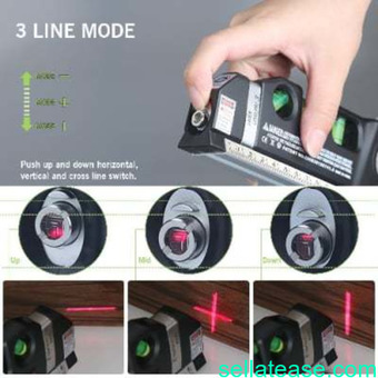 Multipurpose Laser Level Laser Measure Line 8ft+ Measure Tape Ruler Adjusted Standard