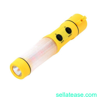 Auto Window Breaker Safety Cutter with Emergency Hammer Flashing Beacon LED Flashlight