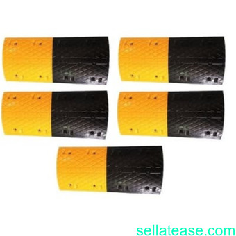 5m Rubber Traffic Speed Breaker Bump Hump with End Caps BY HIPHEN SOLUTIONS