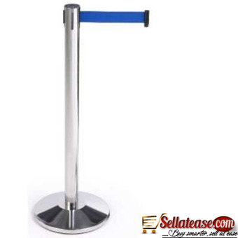 Retractable Belt Stanchion Crowd Queue Control Barrier Post - 1 Pole + 1 Rope BY HIPHEN SOLUTIONS