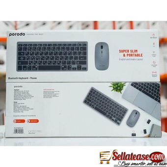 Porodo Wireless Super Slim And Portable Bluetooth Keyboard With Mouse English And Arabic