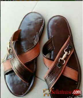 Male quality brown slippers in Nigeria