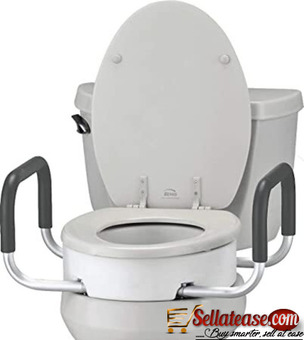 Portable Toilet Seat Riser Raised With Arm Rests