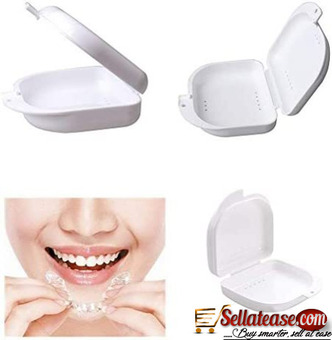 Denture Holder Box Clear Aligner Case Slim for Household