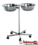Hospital Stainless Steel Wash Basin Stand Double Bowl