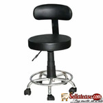 Rolling Stool with Foot Backrest Height Adjustable