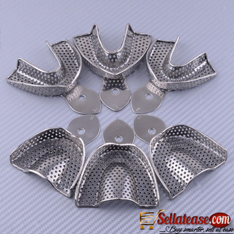 Dental Impression Tray Upper and Lower Stainless Steel Teeth Tray