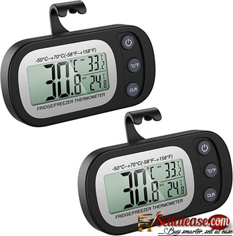 Black Fridge Freezer Thermometer