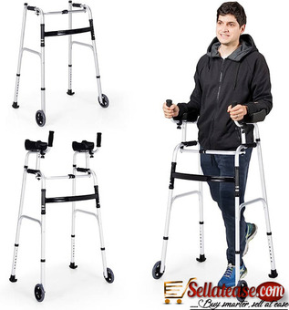 Foldable Standard Walker with Wheels