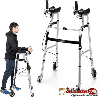 Folding Walker with 4 Wheels Heavy Duty Foldable Walking Mobility Aid