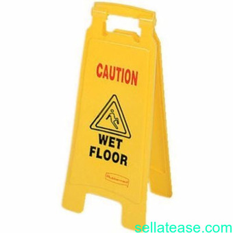 25" x 12" 2-Sided Yellow Caution Safety Wet Floor Sign