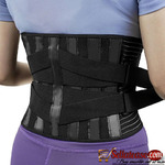 Portable Lumbar Support Brace with Reinforcing Springs and Dual Adjustment Straps