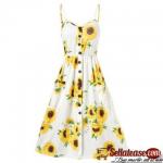 Spaghetti Strap Mini Dress Sunflower Print for sale in Nigeria
