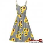 Spaghetti Strap Mini Dress Sunflower Print for sale in Nigeria