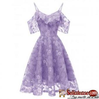 Ruffle Lace Cold Shoulder Dress Chinabrands Owned for sale in Nigeria