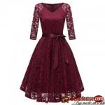 V Neck Bow Belted A Line Dress for sale in Nigeria