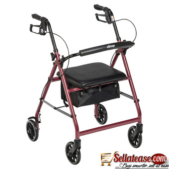 Walking Rollator, Aluminum, Foldable, Removable Back Support