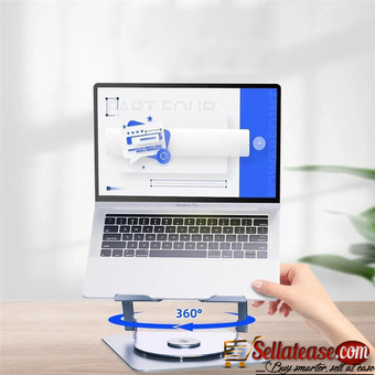 Portable Aluminum Rotation Laptop Stand With Cooling Fan, Adjustable Stand
