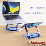 Portable Aluminum Rotation Laptop Stand With Cooling Fan, Adjustable Stand