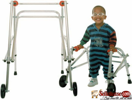 Aluminium wheeled walking frame for children