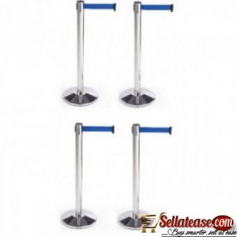 Retractable Belt Stanchion Crowd Queue Control Barrier Post - 5 Poles + 5 Ropes by hiphen