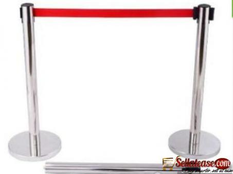 Retractable Belt Stanchion Crowd Queue Control Barrier Post - 6 Poles + 3 Ropesby hiphen