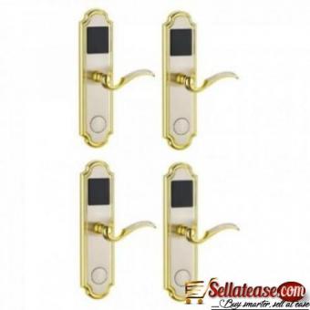 Door Lock With RFID Card Access Control - Golden Edge - 4 Sets By Hiphen