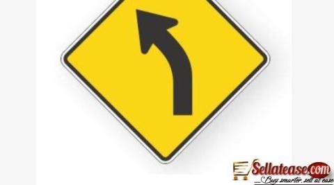 Aluminum Reflective Safety Left Curve Warning Sign by hiphen