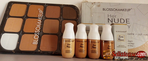 Makeup powder palette and foundation