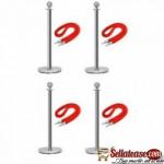 Rope Type Stanchion Crowd Queue Control Barrier Post - 8 Poles + 8 Ropes By Hiphen Solutions