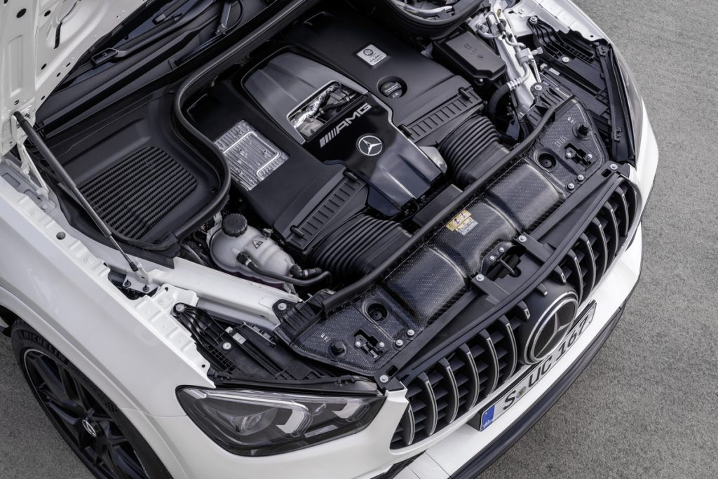engine of 2021 Mercedes Benz GLE 63 S 