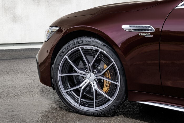 The wheels of the 2022 Mercedes-AMG GT 4-door coupe in Nigeria