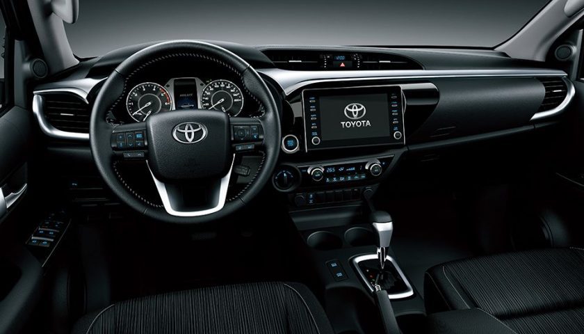 The interior of 2022 Toyota Hilux V6 Adventure in Nigeria 