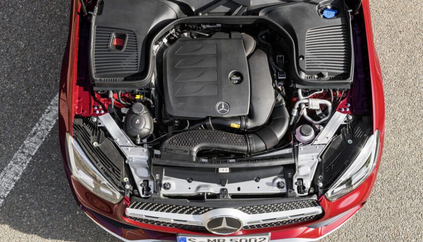 the engine of 2021 Mercedes Benz GLC 300 coupe in Nigeria