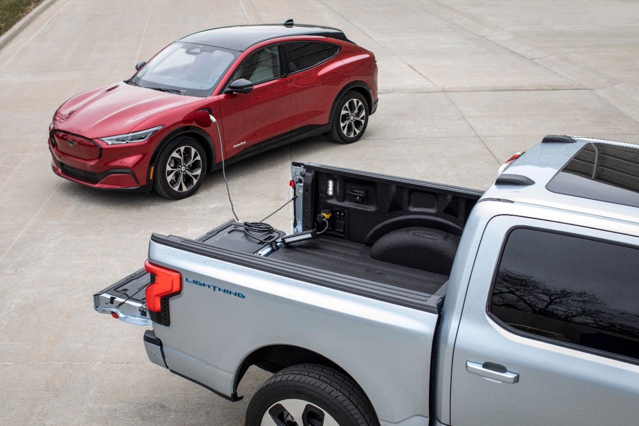 The all-new electric Ford F-150 can charge other vehicles