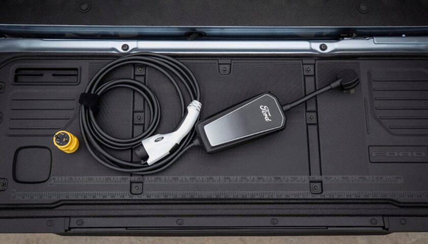 The all-new electric Ford F-150 can charge other vehicles