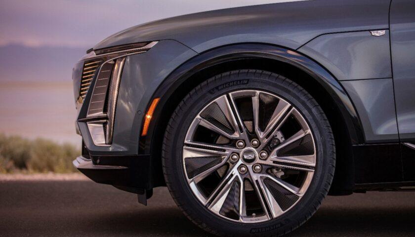 The wheels of 2023 Cadillac LYRIQ in Nigeria