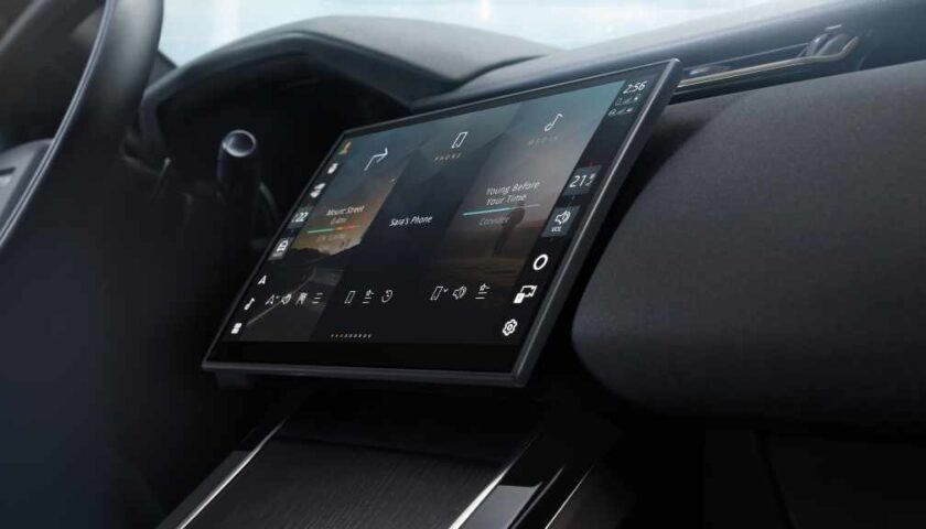 The 11.4-inch touchscreen on the 2023 Range Rover Velar in Nigeria
