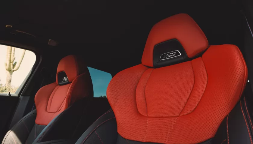The interior of the 2024 BMW XM Label Red