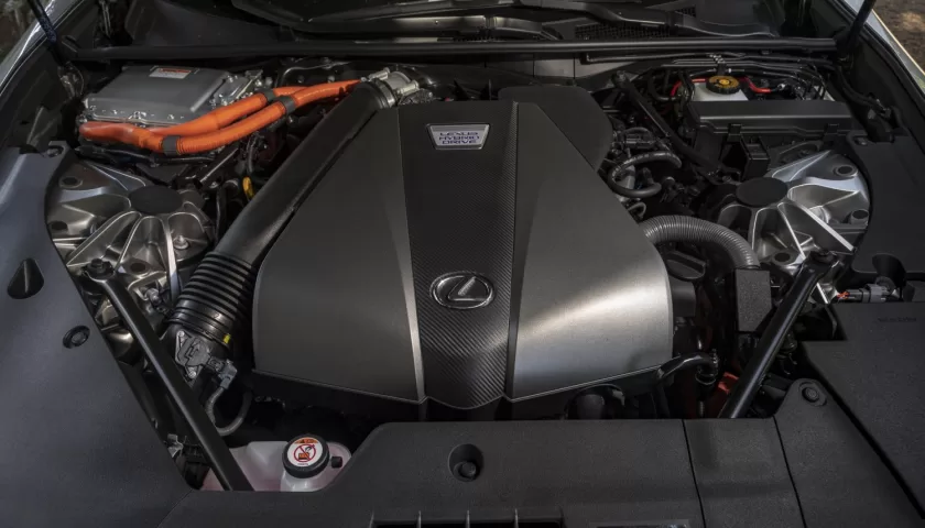The Atkinson-cycle 3.5-liter V6 gasoline engine of the 2024 Lexus LC 500h in Nigeria