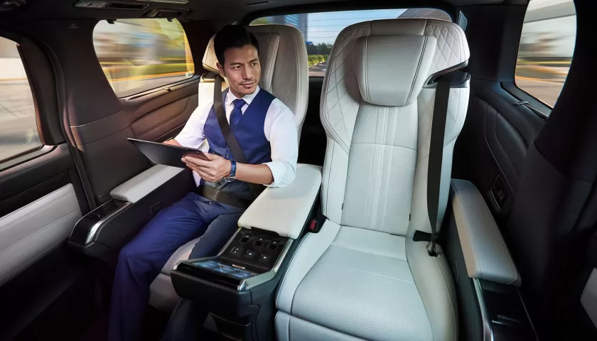 The interior design of the 2024 Lexus LM luxury van in Nigeria