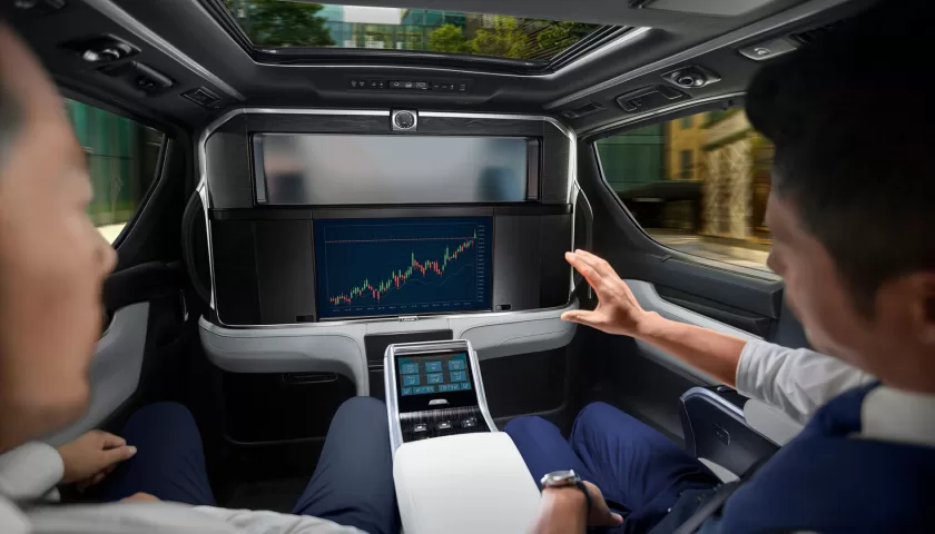 The interior design of the 2024 Lexus LM luxury van