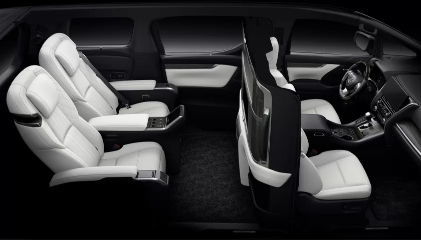 The interior design of the 2024 Lexus LM luxury van