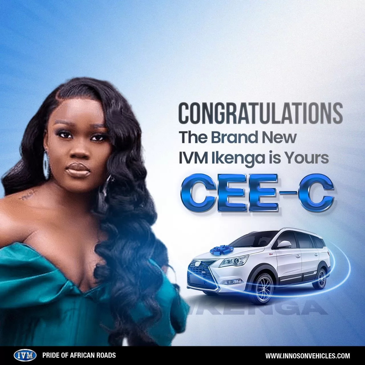 Cee-C BBNaija's Innoson IVM Ikenga