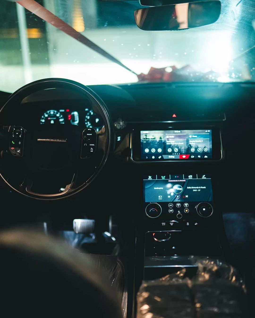The interior of Nasty Blaq’s Range Rover Velar SUV