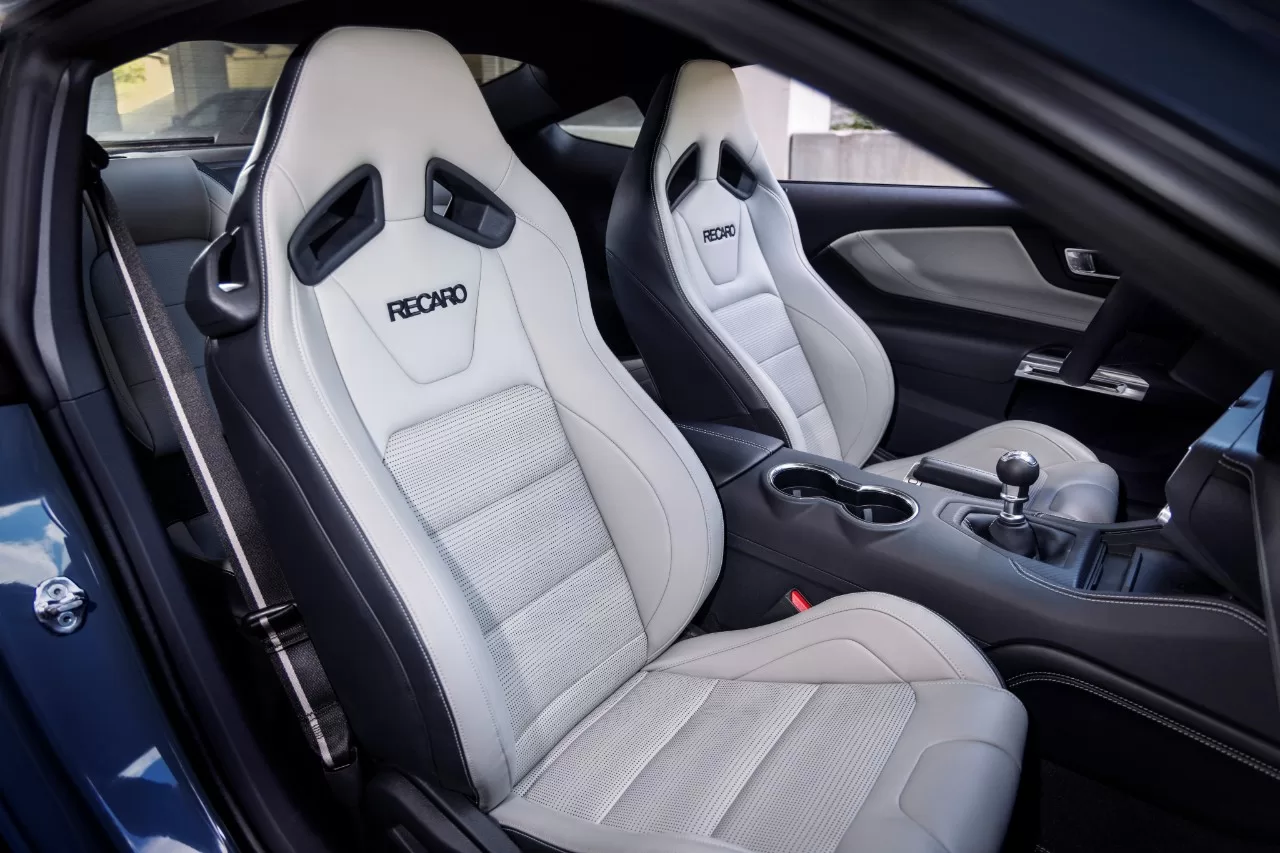 The interior design of the Ford Mustang