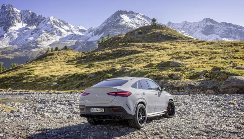 The rear design of the 2026 Mercedes-AMG GLE 53 Hybrid