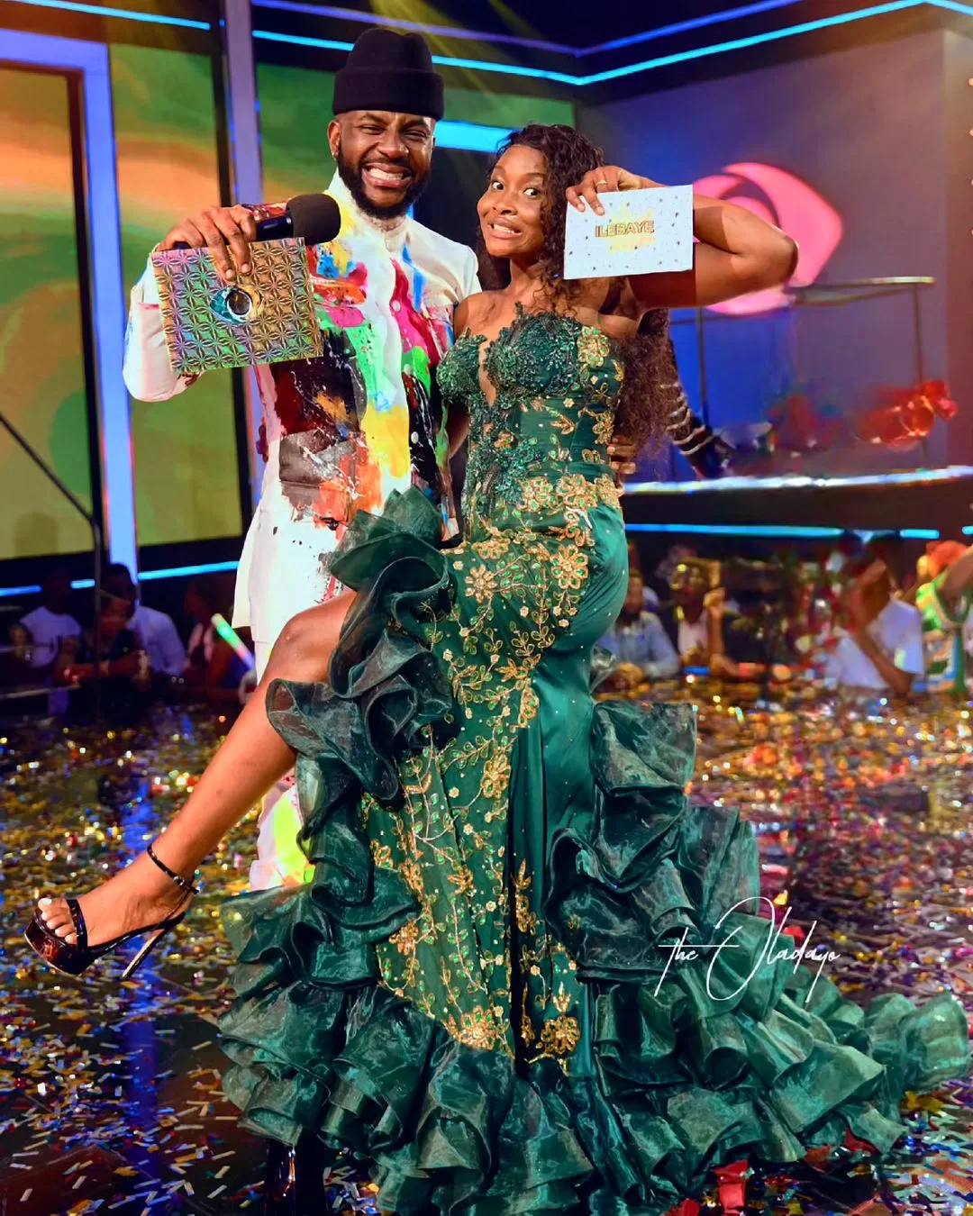 Ebuka Obi-Uchendu's with Ilebaye, the winner of the BBNaija All Stars Edition