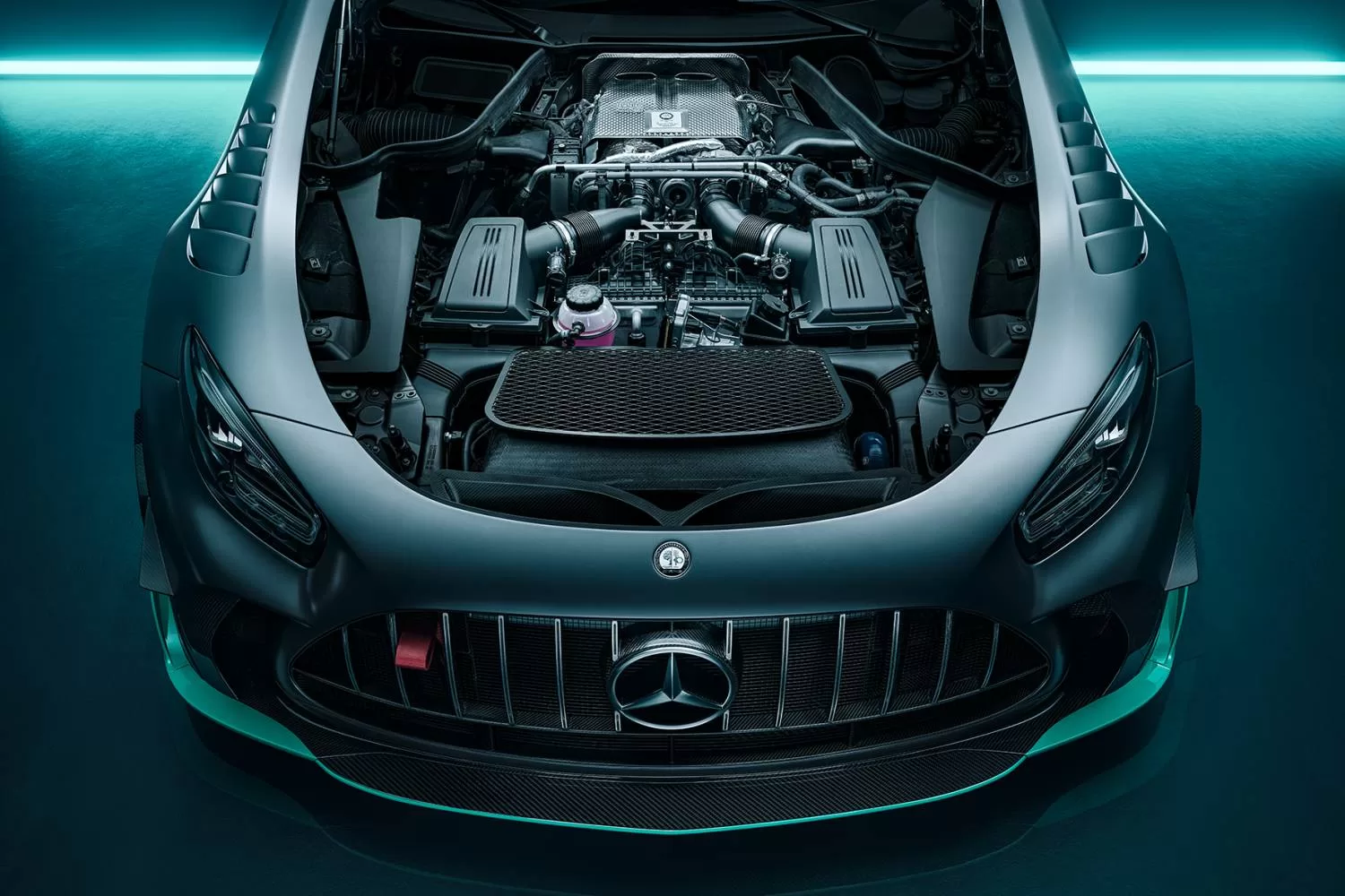 The AMG 4.0-litre V8 biturbo engine on the 2024 Mercedes-AMG GT2 PRO