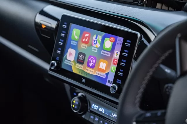 The 8-inch touchscreen display on the GR SPORT